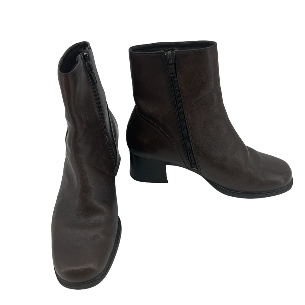 Borelli Brown Ankle Booties with Chunky Heel